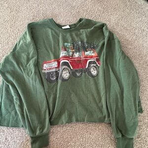 Ford Forest Green Hoodie with Red Vehicle Graphic